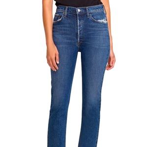 AGOLDE Riley High Rise Straight Crop Pastime -27.